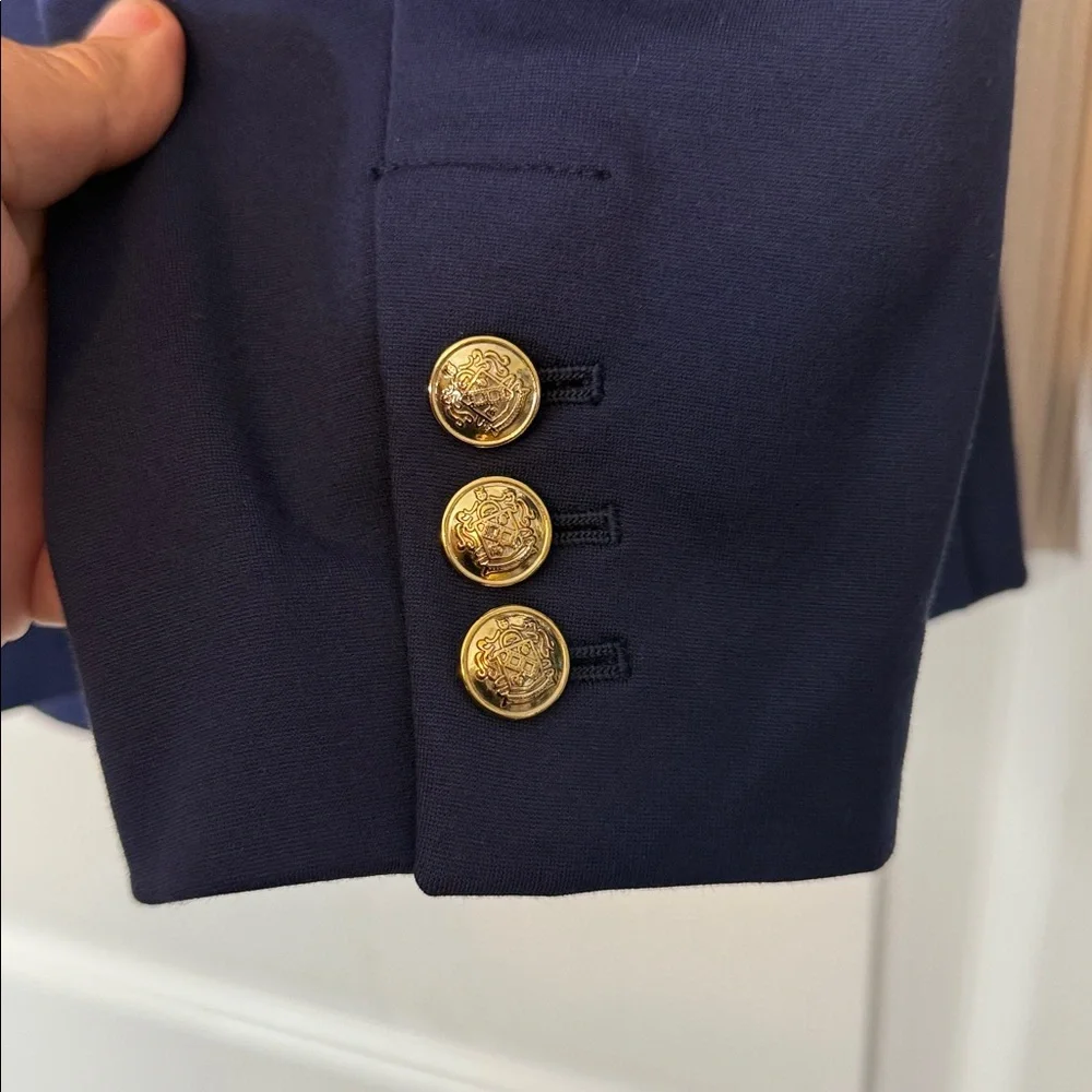 On 34th Faux Double Breasted Ponte Knit Blazer Navy Blue 1X - Picture 10 of 12